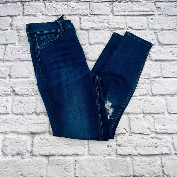 Free People Jeans Women's Size 29 Blue High Rise Stretch Destroyed Skinny - Picture 1 of 10